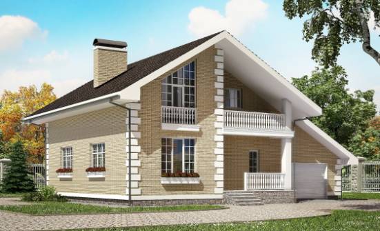 190-005-П Проект двухэтажного дома мансардный этаж и гаражом, современный дом из бризолита Ядрин | Проекты домов от House Expert