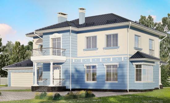 285-003-Л Проект двухэтажного дома и гаражом, огромный домик из кирпича Чебоксары | Проекты домов от House Expert