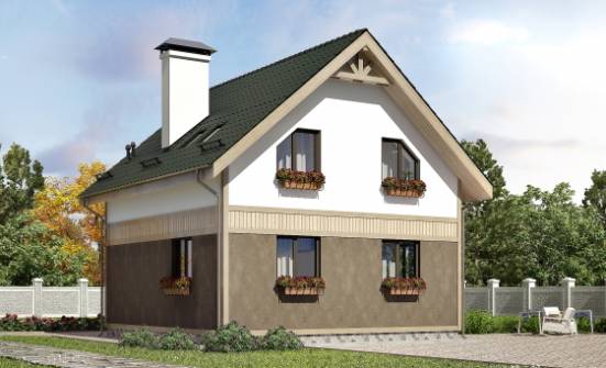 105-001-Л Проект двухэтажного дома мансардой, современный домик из твинблока Чебоксары | Проекты домов от House Expert