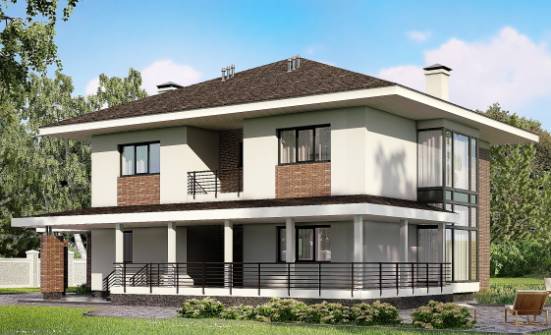 275-002-П Проект двухэтажного дома, гараж, классический домик из кирпича Чебоксары | Проекты домов от House Expert