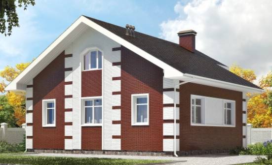 115-001-П Проект двухэтажного дома мансардой, недорогой коттедж из арболита Канаш | Проекты домов от House Expert