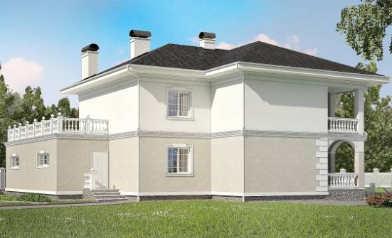 340-002-П Проект двухэтажного дома и гаражом, уютный коттедж из кирпича Алатырь | Проекты домов от House Expert
