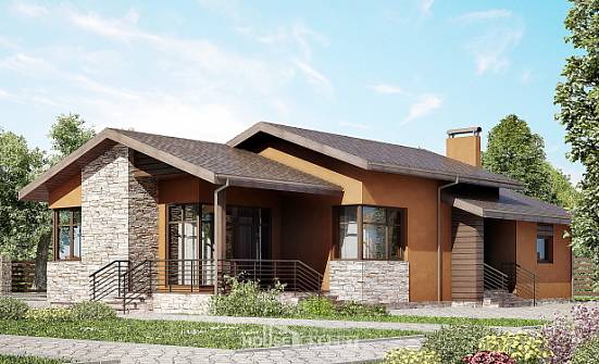 130-007-П Проект одноэтажного дома, бюджетный коттедж из блока Алатырь | Проекты домов от House Expert