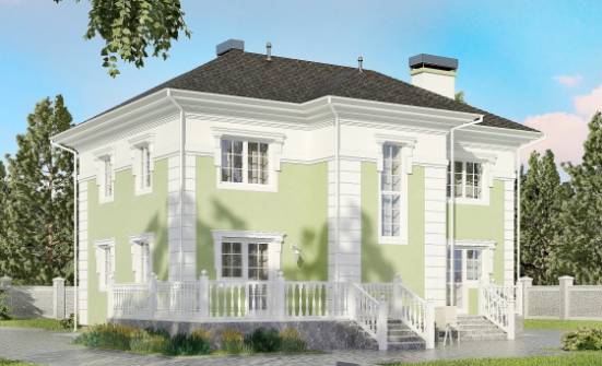155-005-П Проект двухэтажного дома, классический домик из бризолита Шумерля | Проекты домов от House Expert