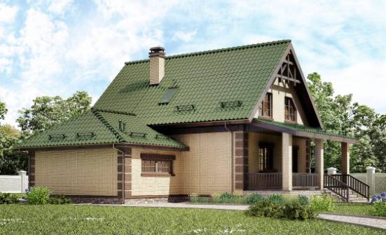 160-007-П Проект двухэтажного дома мансардный этаж и гаражом, скромный домик из керамзитобетонных блоков Новочебоксарск | Проекты домов от House Expert