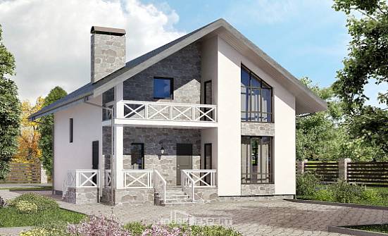 155-001-Л Проект двухэтажного дома мансардный этаж, гараж, бюджетный загородный дом из теплоблока Шумерля | Проекты домов от House Expert