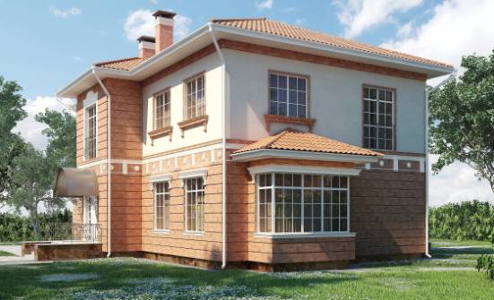285-001-Л Проект двухэтажного дома и гаражом, просторный дом из кирпича Чебоксары | Проекты домов от House Expert