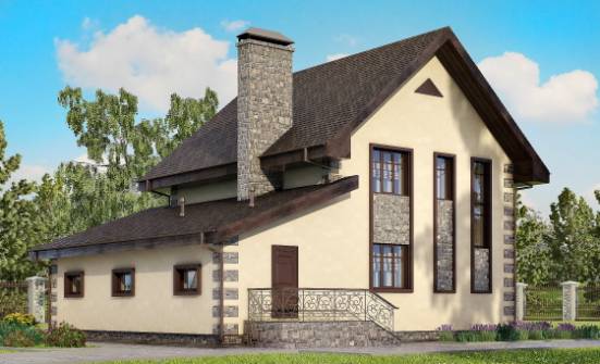 160-004-П Проект двухэтажного дома и гаражом, компактный загородный дом из керамзитобетонных блоков Шумерля | Проекты домов от House Expert