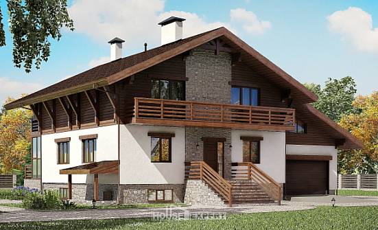 420-001-П Проект трехэтажного дома мансардный этаж, гараж, красивый дом из кирпича Канаш | Проекты домов от House Expert