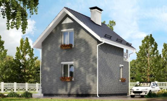 045-001-П Проект двухэтажного дома с мансардой, дешевый коттедж из теплоблока Шумерля | Проекты домов от House Expert