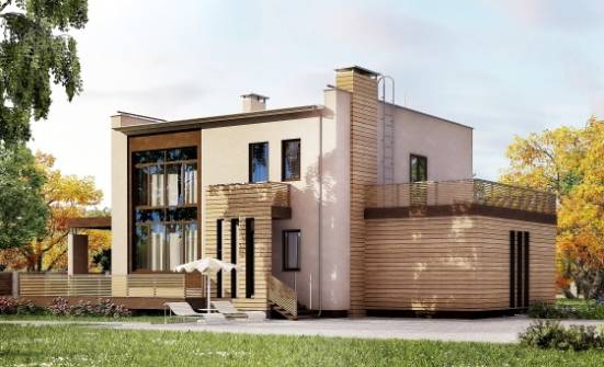 220-003-Л Проект двухэтажного дома, гараж, уютный домик из газобетона Новочебоксарск | Проекты домов от House Expert