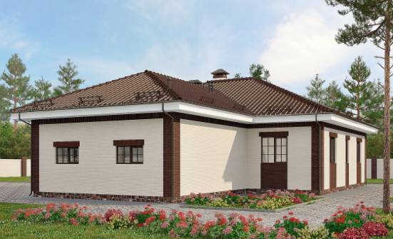 160-015-П Проект одноэтажного дома и гаражом, недорогой домик из газобетона Алатырь | Проекты домов от House Expert
