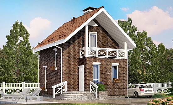045-001-Л Проект двухэтажного дома с мансардным этажом, дешевый дом из теплоблока Канаш | Проекты домов от House Expert