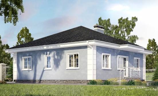 100-001-П Проект одноэтажного дома, доступный дом из теплоблока Новочебоксарск | Проекты домов от House Expert