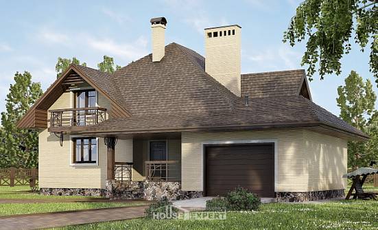 275-003-П Проект двухэтажного дома мансардой, гараж, классический загородный дом из кирпича Алатырь | Проекты домов от House Expert
