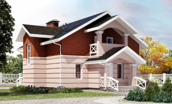 155-009-Л Проект двухэтажного дома с мансардой, недорогой дом из арболита Новочебоксарск | Проекты домов от House Expert