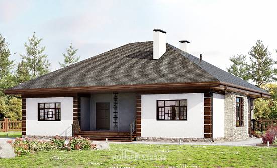 135-003-П Проект одноэтажного дома, простой домик из твинблока Новочебоксарск | Проекты домов от House Expert