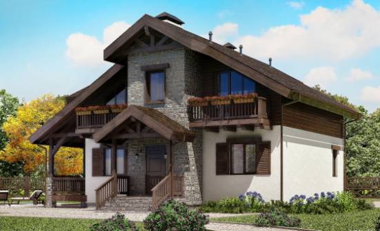 150-004-Л Проект двухэтажного дома мансардой, простой коттедж из газосиликатных блоков Канаш | Проекты домов от House Expert