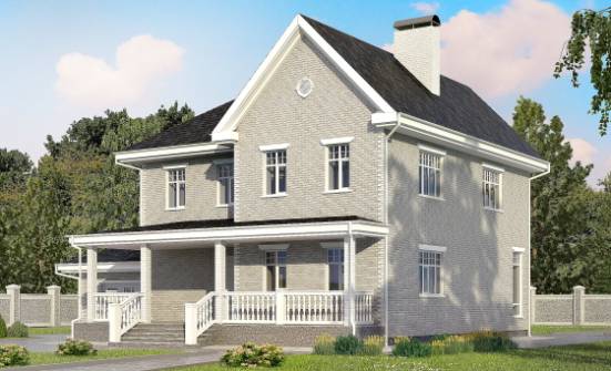 190-001-Л Проект двухэтажного дома и гаражом, уютный дом из кирпича Алатырь | Проекты домов от House Expert
