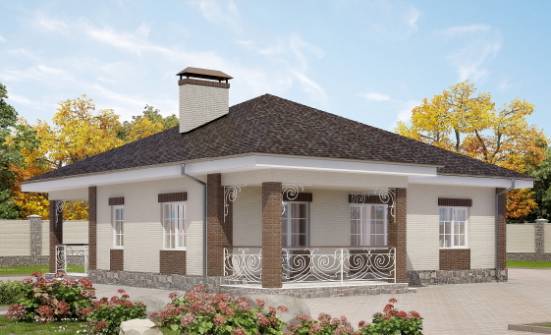 100-004-Л Проект одноэтажного дома, бюджетный загородный дом из блока Новочебоксарск | Проекты домов от House Expert