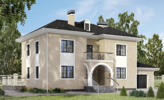 180-006-П Проект двухэтажного дома и гаражом, простой коттедж из кирпича Ядрин | Проекты домов от House Expert