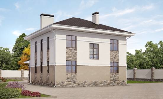 150-014-П Проект двухэтажного дома, бюджетный загородный дом из керамзитобетонных блоков Шумерля | Проекты домов от House Expert