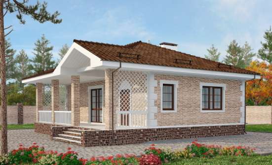 065-002-П Проект бани из кирпича Чебоксары | Проекты одноэтажных домов от House Expert