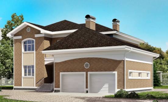 335-002-П Проект двухэтажного дома и гаражом, красивый коттедж из кирпича Шумерля | Проекты домов от House Expert
