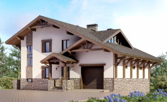305-002-Л Проект трехэтажного дома с мансардой, классический загородный дом из кирпича Ядрин | Проекты домов от House Expert