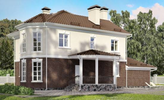 190-002-Л Проект двухэтажного дома, гараж, классический домик из пеноблока Ядрин | Проекты домов от House Expert