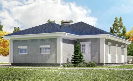 130-002-П Проект одноэтажного дома, гараж, доступный коттедж из пеноблока Ядрин | Проекты домов от House Expert