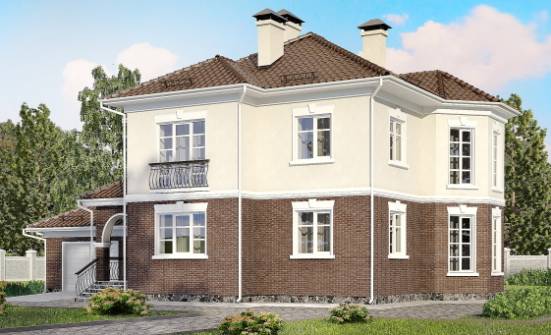 190-002-Л Проект двухэтажного дома, гараж, классический домик из пеноблока Ядрин | Проекты домов от House Expert