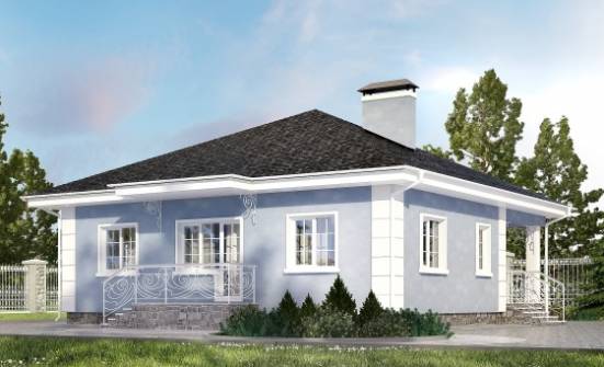 100-001-П Проект одноэтажного дома, доступный дом из теплоблока Новочебоксарск | Проекты домов от House Expert