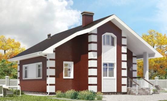 115-001-П Проект двухэтажного дома мансардой, недорогой коттедж из арболита Канаш | Проекты домов от House Expert