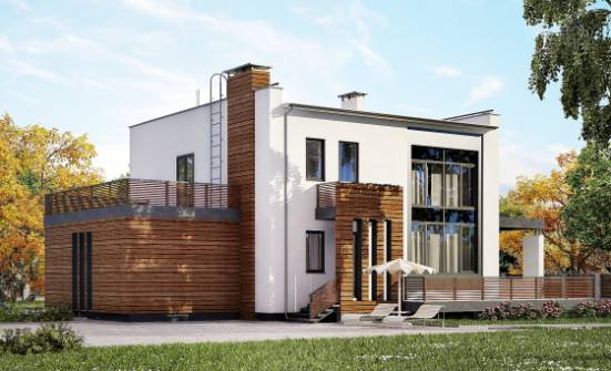 220-003-П Проект двухэтажного дома, гараж, современный коттедж из бризолита Шумерля | Проекты домов от House Expert