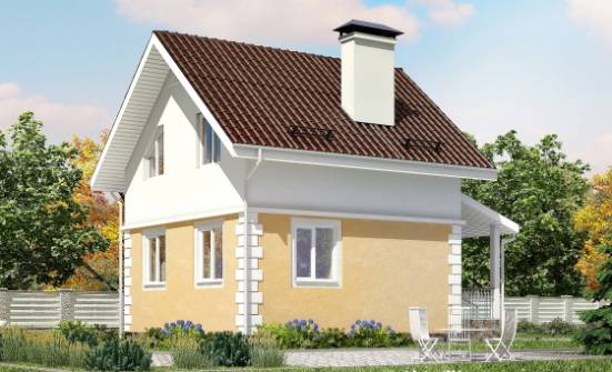070-002-П Проект двухэтажного дома мансардный этаж, простой дом из арболита Алатырь | Проекты домов от House Expert