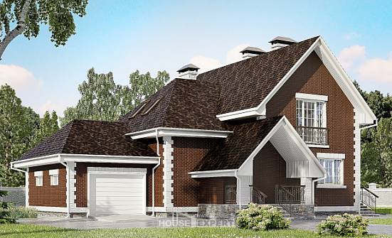 190-003-Л Проект двухэтажного дома мансардой и гаражом, уютный дом из арболита Канаш | Проекты домов от House Expert