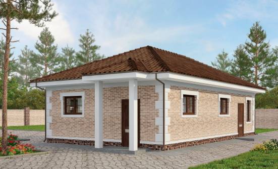 070-005-П Проект гаража из кирпича Ядрин | Проекты одноэтажных домов от House Expert