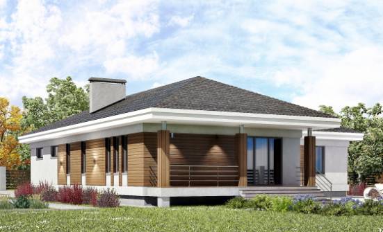 165-001-П Проект одноэтажного дома, гараж, современный дом из газосиликатных блоков Шумерля | Проекты домов от House Expert