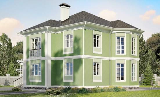 170-001-Л Проект двухэтажного дома и гаражом, бюджетный загородный дом из керамзитобетонных блоков Новочебоксарск | Проекты домов от House Expert