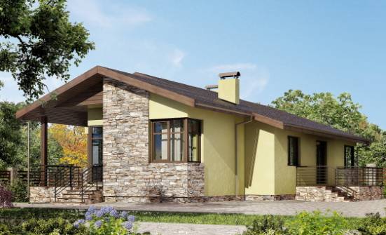 130-007-Л Проект одноэтажного дома, уютный коттедж из бризолита Ядрин | Проекты домов от House Expert