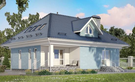 200-002-П Проект двухэтажного дома с мансардой, уютный домик из керамзитобетонных блоков Новочебоксарск | Проекты домов от House Expert