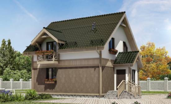 105-001-Л Проект двухэтажного дома мансардой, современный домик из твинблока Чебоксары | Проекты домов от House Expert