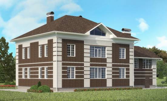505-002-Л Проект трехэтажного дома и гаражом, большой загородный дом из кирпича Алатырь | Проекты домов от House Expert