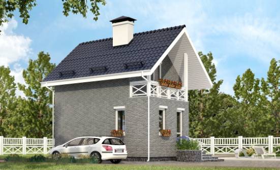 045-001-П Проект двухэтажного дома с мансардой, дешевый коттедж из теплоблока Шумерля | Проекты домов от House Expert