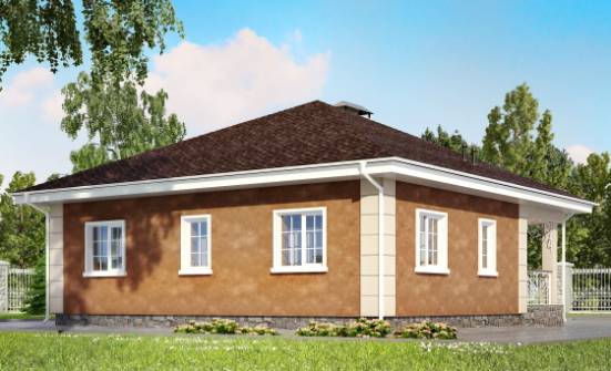 100-001-Л Проект одноэтажного дома, уютный загородный дом из газосиликатных блоков Чебоксары | Проекты домов от House Expert