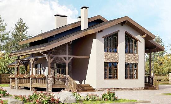 240-003-Л Проект двухэтажного дома мансардой, просторный дом из кирпича Канаш | Проекты домов от House Expert