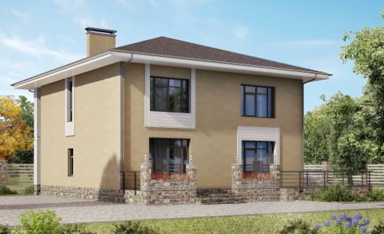 180-015-Л Проект двухэтажного дома, доступный коттедж из газобетона Чебоксары | Проекты домов от House Expert