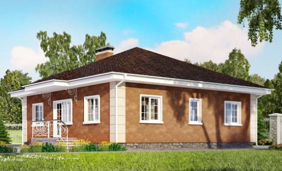 100-001-Л Проект одноэтажного дома, уютный загородный дом из газосиликатных блоков Чебоксары | Проекты одноэтажных домов от House Expert