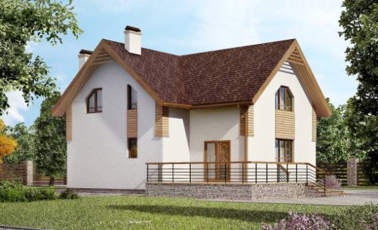 150-009-П  Проект двухэтажного дома мансардой, недорогой домик из теплоблока Ядрин | Проекты домов от House Expert
